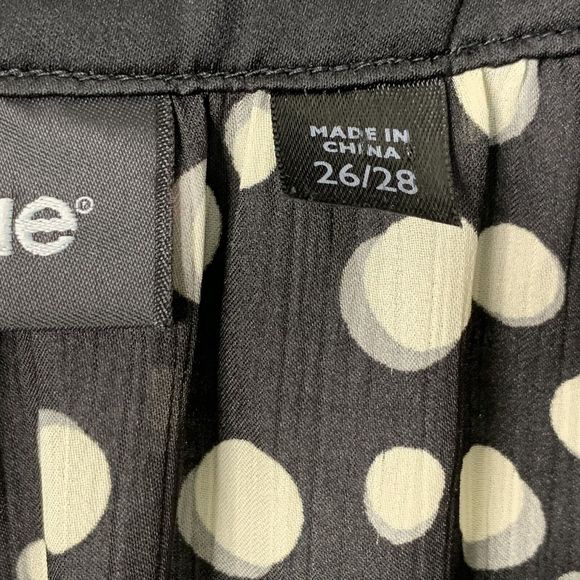 Avenue Black White Polka Dot Top Women 26/28 Button Up Scoop Neck - Picture 6 of 12